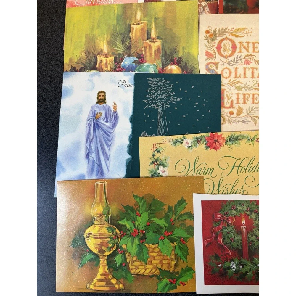 Vintage Christmas Cards Fronts ONLY Traditional Scrapbooking Decoupage Lot 50+